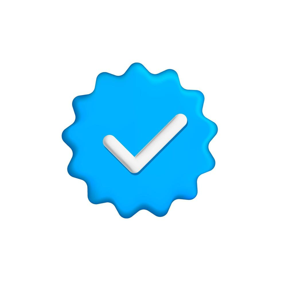 Self Photos / Files - 3d-realistic-render-ui-element-approved-blue-round-circle-sparkle-star-shape-tick-check-mark-complete-ok-icon-design-vector